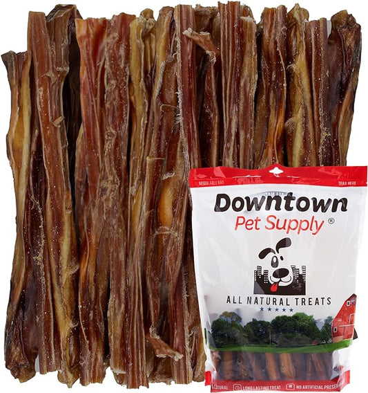 Downtown Pet Supply USA Sourced Thin Junior Bully Sticks (6" - 5 LBs) - Bully Sticks for Small Dogs and Puppies- Single Ingredient Long Lasting Dog Dental Treats - Alternative to Chew Bones