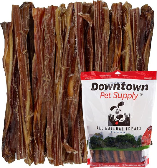 Downtown Pet Supply USA Sourced Thin Junior Bully Sticks (6" - 3 LBs) - Bully Sticks for Small Dogs and Puppies- Single Ingredient Long Lasting Dog Dental Treats - Alternative to Chew Bones