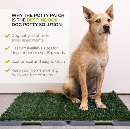 Silver Paw 3-Layer Washable Pee Pads for Dogs - Dog Grass Pad with Tray | Indoor Dog Potty for Small Dogs | Bathroom Tray for Pets | Dog Training Accessories - Large (34" x 27")