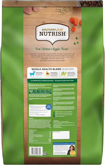 Premium Natural Dry Dog Food with Added Vitamins, Minerals & Taurine, Real Chicken & Veggies Recipe, 40 Pounds (Packaging May Vary)