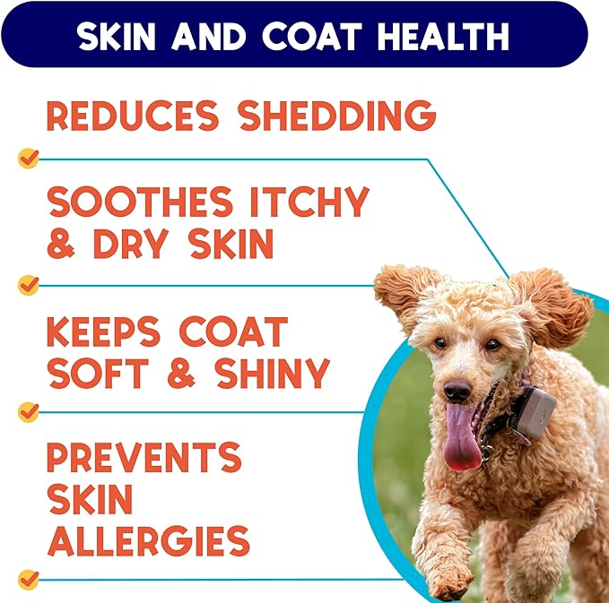 Omega 3 Fish Oil for Dogs (32oz) - Skin & Coat Health - Dry & Itchy Skin Relief + Allergy Support - Shiny Coat - EPA&DHA Fatty Acids - Salmon Oil Promotes Heart, Hip & Joint Support