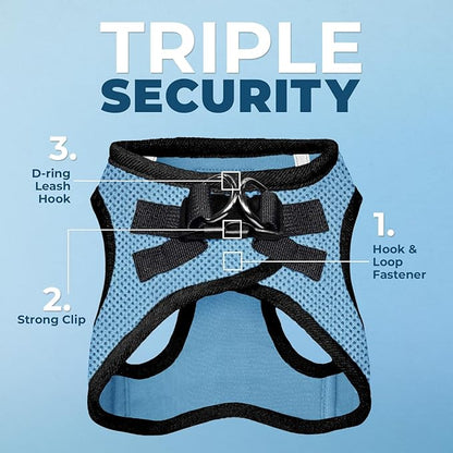 Voyager Step-In Air Dog Harness - All Weather Mesh Step in Vest Harness for Small and Medium Dogs by Best Pet Supplies - Baby Blue Base, L