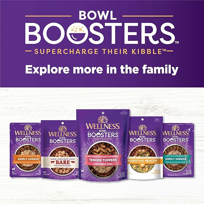 Wellness Bowl Boosters Hearty Toppers, Turkey & Sweet Potatoes Recipe in Savory Bone Broth Dog Food Toppers, 5.5 Ounce Pouch (Pack of 12)