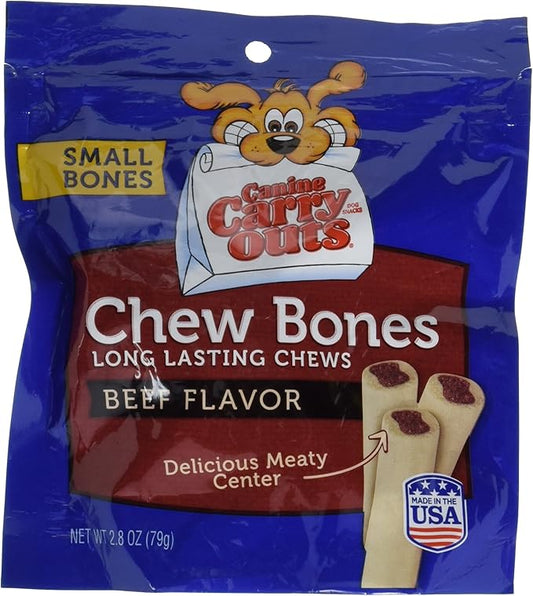 Canine Carry Outs Chew Bones Beef Flavor Dog Snacks, 2.8 oz