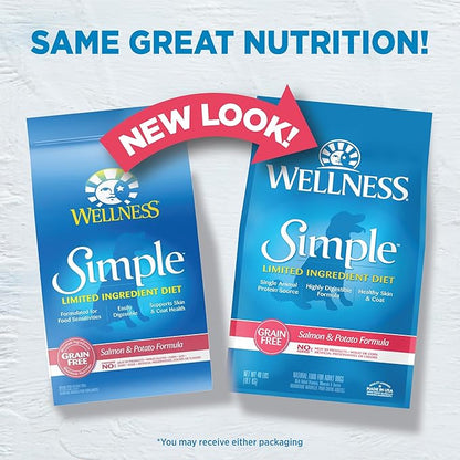Wellness Simple Limited Ingredient Grain-Free Salmon and Potato Recipe Dry Dog Food, 40- Pound Bag