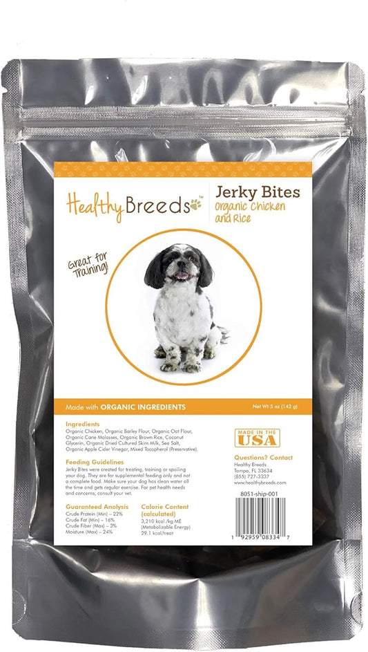 Healthy Breeds Shih-Poo Jerky Bites Chicken & Rice Recipe Dog Treats 5 oz