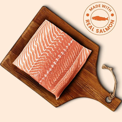 Salmon Jerky Dog Treats 8 oz, Rawhide-Free, Grain-Free, Made with Real Meat, Healthy, Long-Lasting and Great Tasting Treat