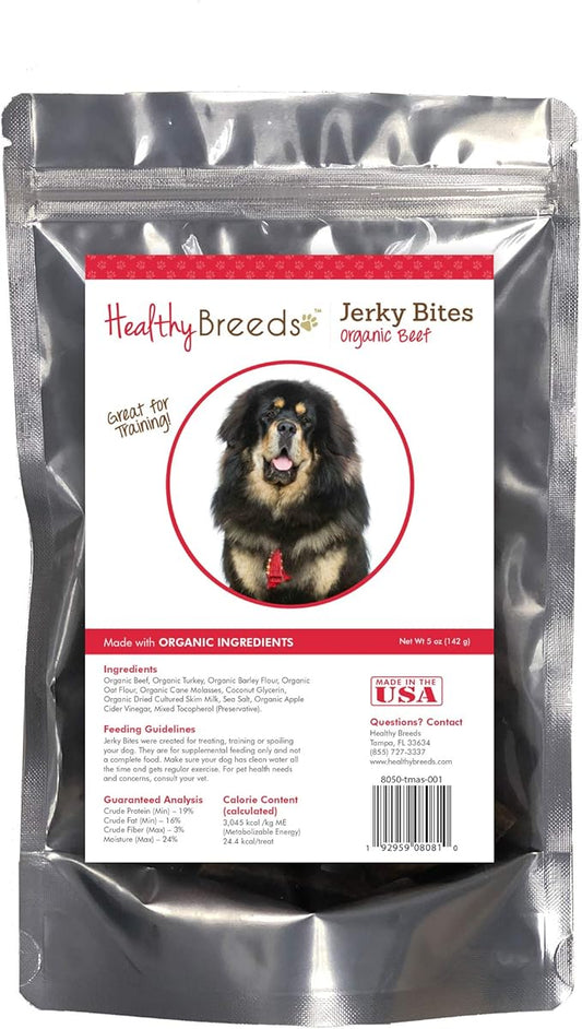 Healthy Breeds Tibetan Mastiff Jerky Bites Beef Recipe Dog Treats 5 oz