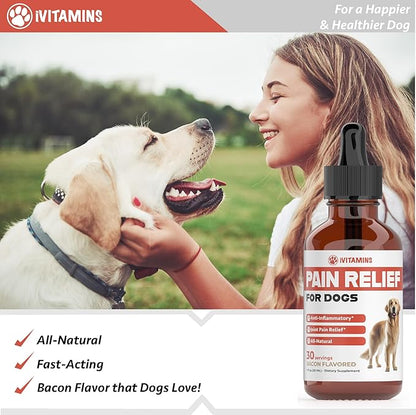 Natural Pain Relief for Dogs | Dog Pain Relief | May Help with Joint, Hip, Heart Health & Much More | Pain Relief for Dogs for Older Dogs | Dog Supplements & Vitamins | Dog Joint Pain Relief | 1 fl oz