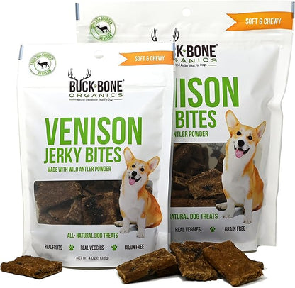 Buck Bone Organics Venison Jerky Bites with Real Antler Powder, Made in The USA… (4 OZ)