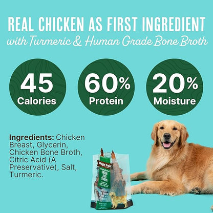 Waggin' Train Smoked Chicken Jerky Tenders with Turmeric and Bone Broth for Dogs - 24 oz. Pouch - Grain Free, High Protein, Limited Ingredient Dog Treat