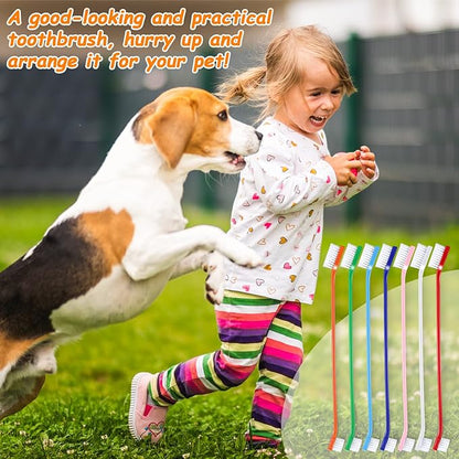 70 Pieces Dog Tooth Brush Pet Toothbrush Soft Grooming Dogs Toothbrush Dog Double Sided Toothbrush Puppy Long Handle Tooth Brush for Large and Small Teeth Cleaning Dental Oral Care (Colorful)