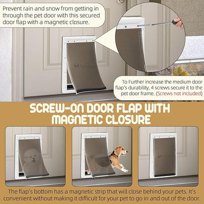 TonGass Dog Door Flap Replacement Medium Compatible with PetSafe Freedom Dog and Cat Doors PAC11-11038 - Measures 8" x 12 5/8" with Magnetic Closure