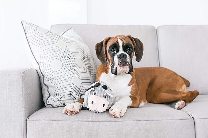 Outward Hound Fattiez Cow Plush Squeaky Dog Toy, Medium