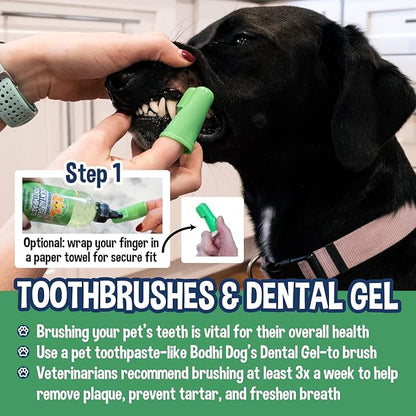 Bodhi Dog Finger Toothbrush for Dogs & Cats | Puppy Toothbrush with Soft & Flexible Silicone Bristles for Pet Dental Care | Easy Teeth Cleaning Dog Finger Toothbrush, 50 Count