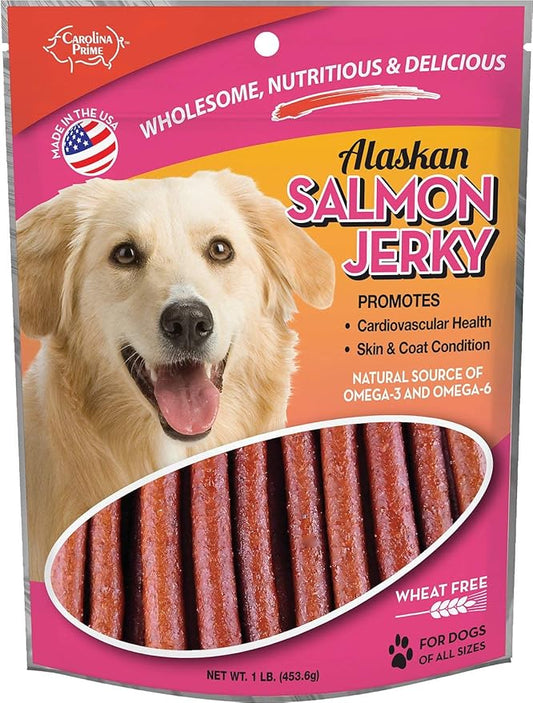 Blue Ridge Naturals Alaskan Salmon Jerky Dog Treats, 16oz, Made in The USA
