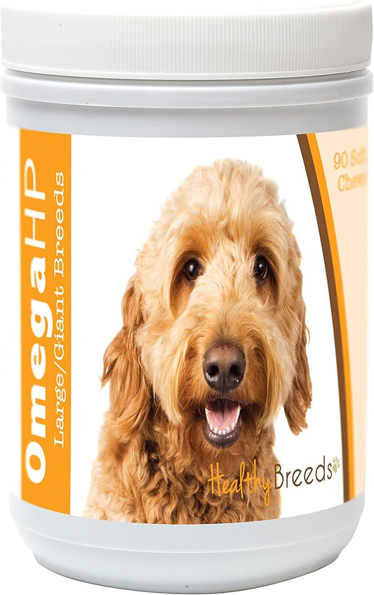 Healthy Breeds Goldendoodle Omega HP Fatty Acid Skin and Coat Support Soft Chews 90 Count