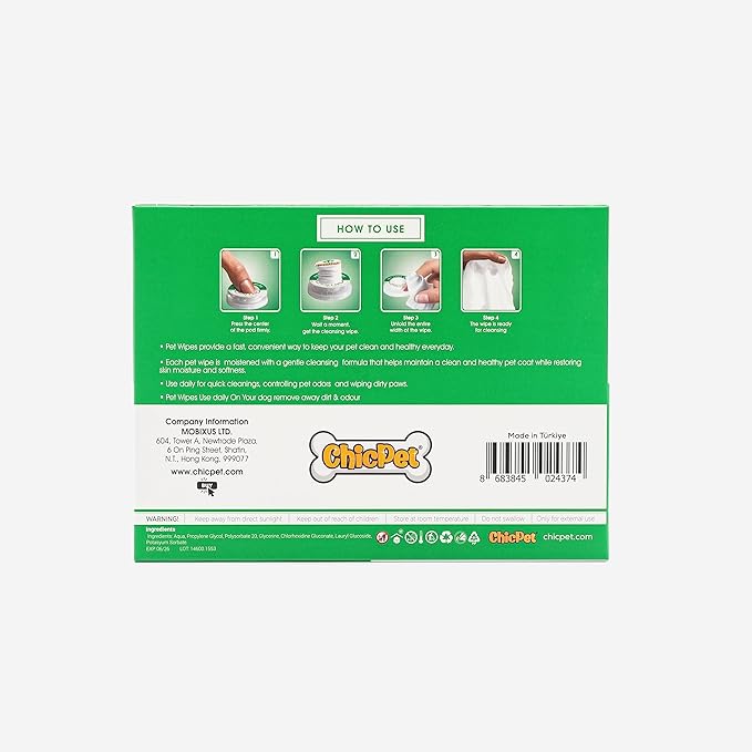 Paw Cleaners for Dogs, Push and User-Ready On-The-Go Pet Wipes, Unscented Dog Wipes, Hypoallergenic Grooming Wipes Cleaning for Easy Use for Paws, Body and Butt