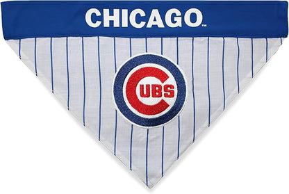 Pets First MLB Chicago Cubs Reversible Bandana Size XX-Large for Dogs & Cats. 2 Sided Sports Bandana,Premium Embroidery Team Logo, All MLB Teams Available