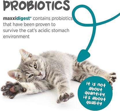 maxxidigest+ Probiotics, Prebiotics and Digestive Enzymes - Digestive and Immune Support Supplement for Cats – 3.2 oz