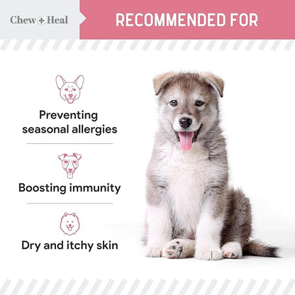 Dog Allergy Chews -180 Delicious Soft Chew Treats - Anti Itch Allergy Relief for Dogs and Cats - Boosts Immune System, Promotes Skin Health - Seasonal Allergy Treatment for Pets - Made in The USA