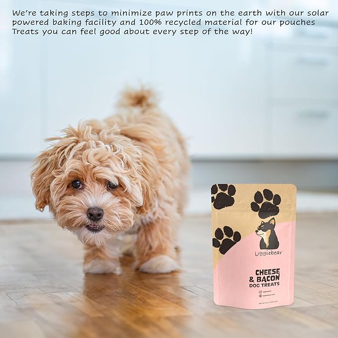 All Natural, Made in The USA, and Grain Free Dog Treats, Cheese & Bacon Flavor, Low Calorie, 100% Recycled Packaging