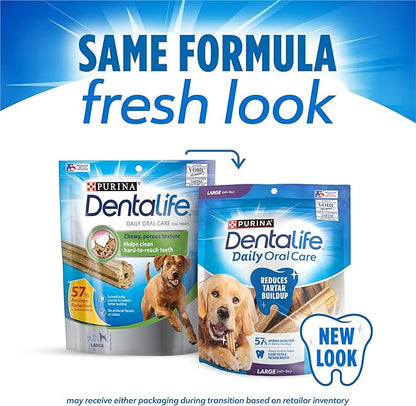 Purina Dentalife Daily Oral Care Chicken Flavor Large Breed Dog Dental Chews - 7 ct. Pouch