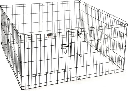 Puppy Playpen - Foldable Metal Exercise Enclosure with Eight 24-Inch Panels - Indoor/Outdoor Fence for Dogs, Cats, or Small Animals by PETMAKER
