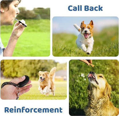 Dog Treat Pouch Training Kit, Small Puppy Treat Bag with Clip, Dog Clicker and Whistle for Pet Training, 5ft Leash with Padded Handle, Dog Poop Bag Dispenser for Leash(Poop Bag Included).