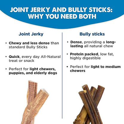 Best Bully Sticks 12 Inch Joint Jerky Gullet Dog Treats (12 Pack) - All-Natural Beef Dog Treats