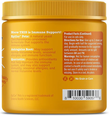 Zesty Paws Cat Allergy Relief - Anti Itch Supplement - Omega 3 Probiotics - Salmon Oil Digestive Health - Soft Chews for Skin & Seasonal Allergies - with Epicor Pets - Bacon - 60 Count