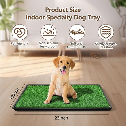 Dog Grass Pad with Tray, Dog Potty Grass for Puppy Training, Artificial Fake Grass for Dogs to Pee on Indoor Outdoor