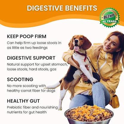 Olewo Original Carrots for Dogs – Fiber for Dog Stool Hardener, Dog Food Toppers for Picky Eaters, Skin & Coat Support, Multivitamin for Dogs, Probiotics for Dogs Digestive and Dog Gut Health, 5.5 lbs