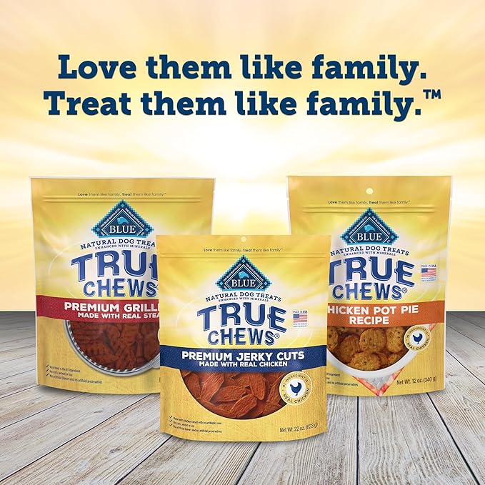 Blue Buffalo True Chews Premium Jerky Cuts Dog Treats, Made in the USA with Natural Ingredients, Chicken, 22-oz. Bag
