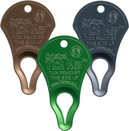 The Original Tick Key -Tick Detaching Device - Portable, Safe and Highly Effective Tick Detaching Tool - 3 Pack (Earth)