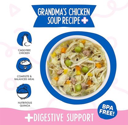 Weruva Meals 'n More Natural Wet Dog Food, Grandma's Chicken Soup Plus Digestive Support, 3.5oz Cup (Pack of 12)