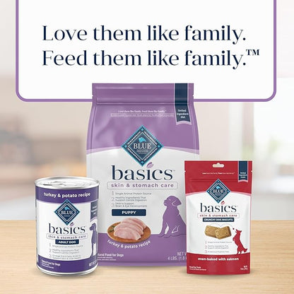 Blue Buffalo Basics Puppy Dry Dog Food for Skin & Stomach Care, Limited Ingredient Diet, Made in the USA with Natural Ingredients, Turkey & Potato Recipe, 4-lb. Bag