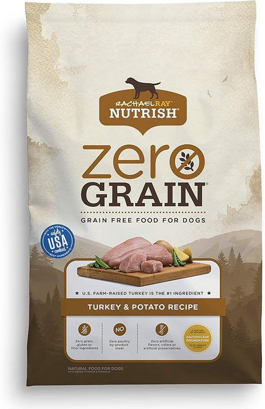 Rachael Ray Nutrish Zero Grain Natural Dry Dog Food, Turkey & Potato Recipe, 6 Pounds, Grain Free