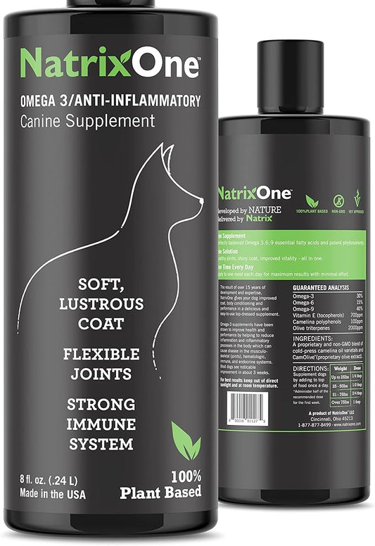 Camelina Oil for Dogs, Dog Skin and Coat Supplement All-Natural Supplements, Support Hearts, Joints, Coats, Skin and Anti-inflammatory Systems, Protective & Maintenance Care, 8 oz