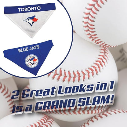 Pets First MLB Toronto Blue Jays Reversible Bandana, Small/Medium, Team Color