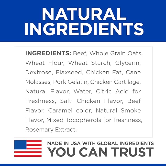 Hill's Natural Flexi-Stix Jerky, All Life Stages, Great Taste, Dog Treats, Beef, 7.1 oz Bag