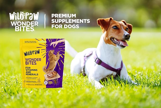 WonderBites for Vitamins & Minerals – 90 Soft Chews- Multivitamin Supplement for Dogs – Glucosamine, Probiotics, Hemp, & more- Supports Immune System, Joints, Digestion & Overall Health