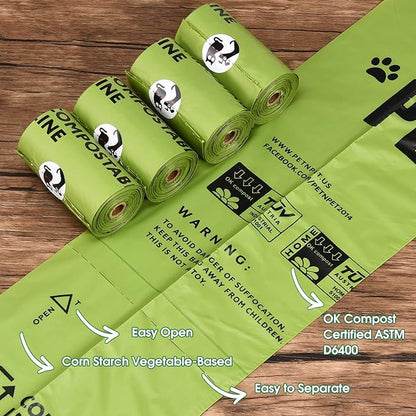 Pet N Pet Poop Bags For Dogs, 240 Counts Plant Based Dog Poop Bags Rolls, Dog Bags For Poop, Thick Dog Poop Bag Rolls, Doggy Poop Bags, 100% Leak-proof Easy to Use Pet Poop Bags
