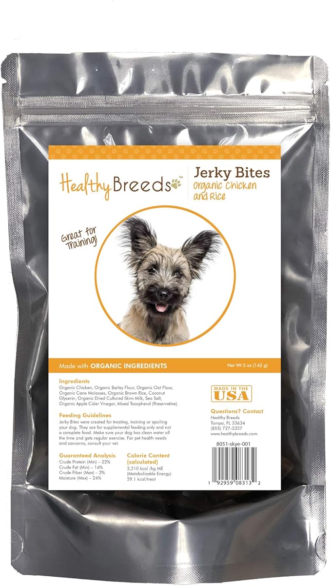 Healthy Breeds Skye Terrier Jerky Bites Chicken & Rice Recipe Dog Treats 5 oz