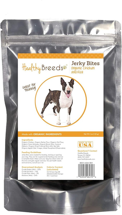 Healthy Breeds Miniature Bull Terrier Jerky Bites Chicken & Rice Recipe Dog Treats 5 oz