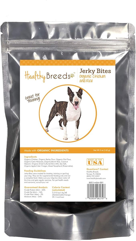 Healthy Breeds Miniature Bull Terrier Jerky Bites Chicken & Rice Recipe Dog Treats 5 oz