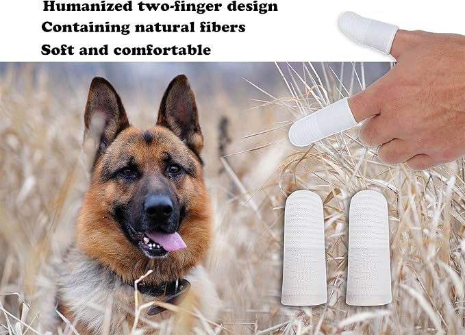 Dog Toothbrushes,Two-Finger Toothbrush Kit,360ºTeeth Cleaning for Dogs,Cats (20 Pieces)