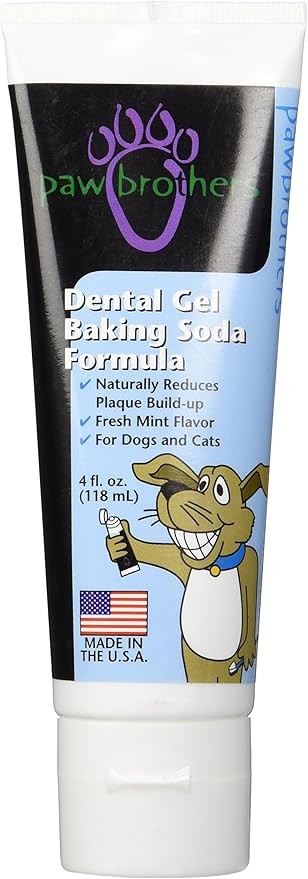 Ryan’s Pet Supplies Paw Brothers Mint Flavor Dental Gel, Baking Soda Formula, Fresh Breath Dental Care Gel, for Dogs and Cats, Made in The USA, 4 Ounces