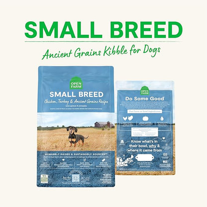 Open Farm Ancient Grains Dry Dog Food, Humanely Raised Meat Recipe with Wholesome Grains and No Artificial Flavors or Preservatives (Small Breed, 11 Pound (Pack of 1))