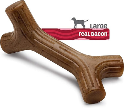 Benebone Bacon Stick Durable Dog Chew Toy for Aggressive Chewers, Real Bacon, Made in USA, Large